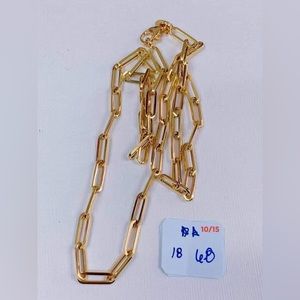 18K Yellow Gold Large Paperclip 18 in Necklace